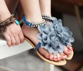 Handmade elegant casual wear flat sandals